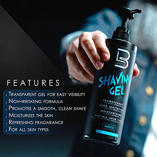 L3 application on beard in use demonstrating clear visibility and accurate shave