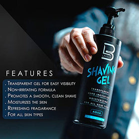 L3 application on beard in use demonstrating clear visibility and accurate shave