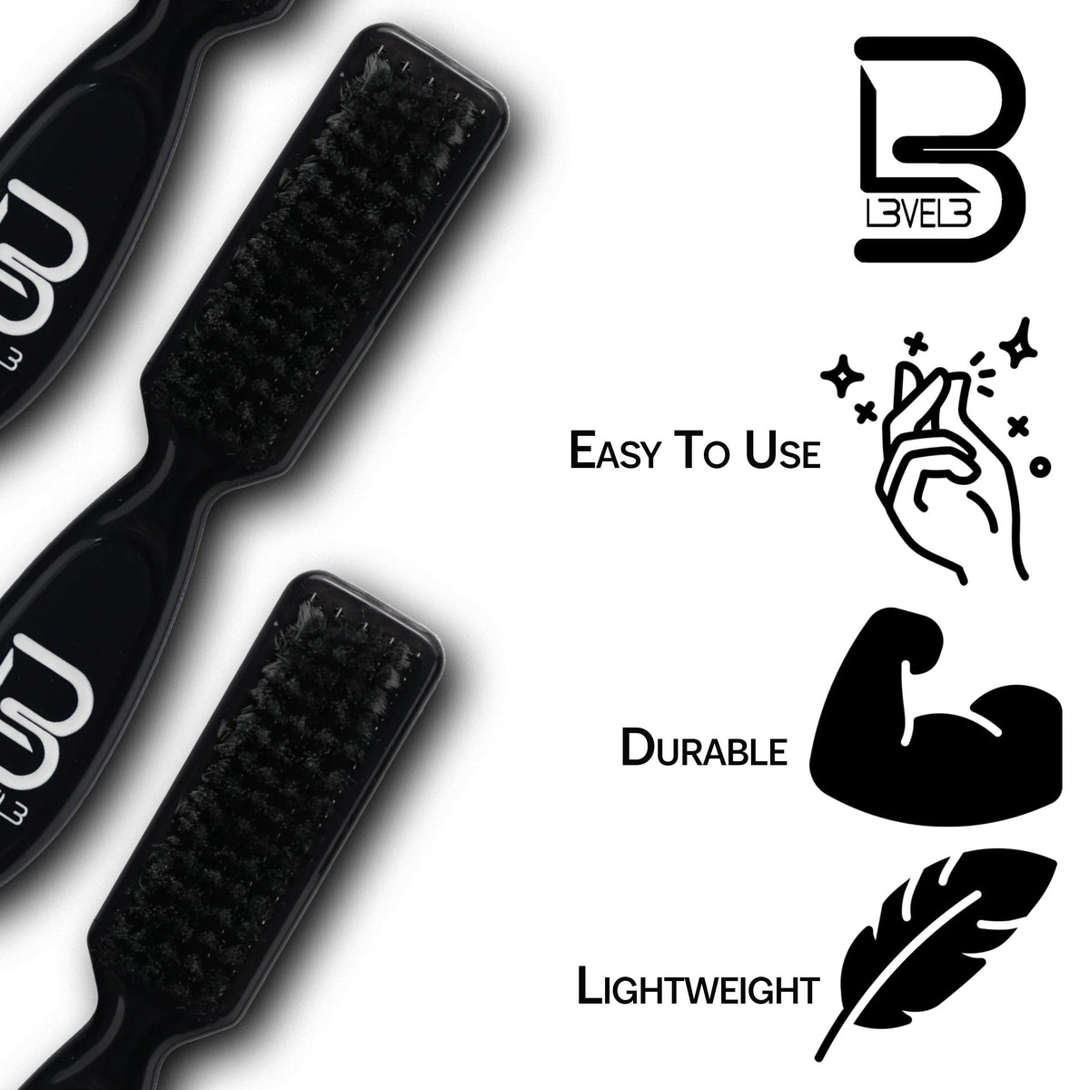 L3 brush clearing hair clippings from neck area for fast workstation cleanup
