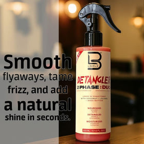 L3 being sprayed onto wet hair demonstrating immediate slip and combing ease