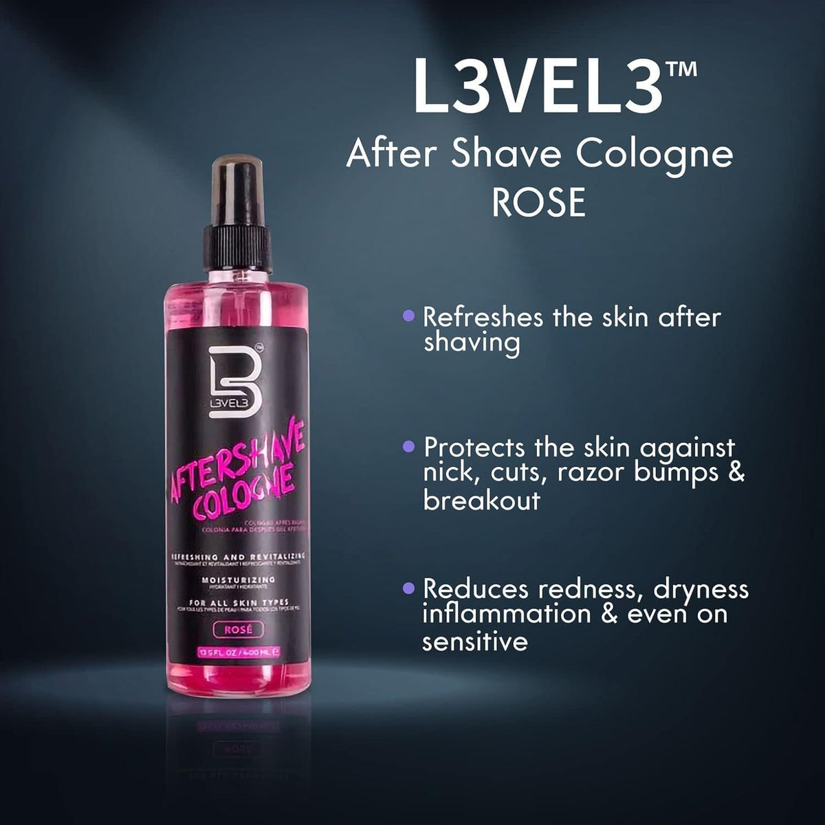 L3 label close-up listing botanical ingredients and soothing benefits