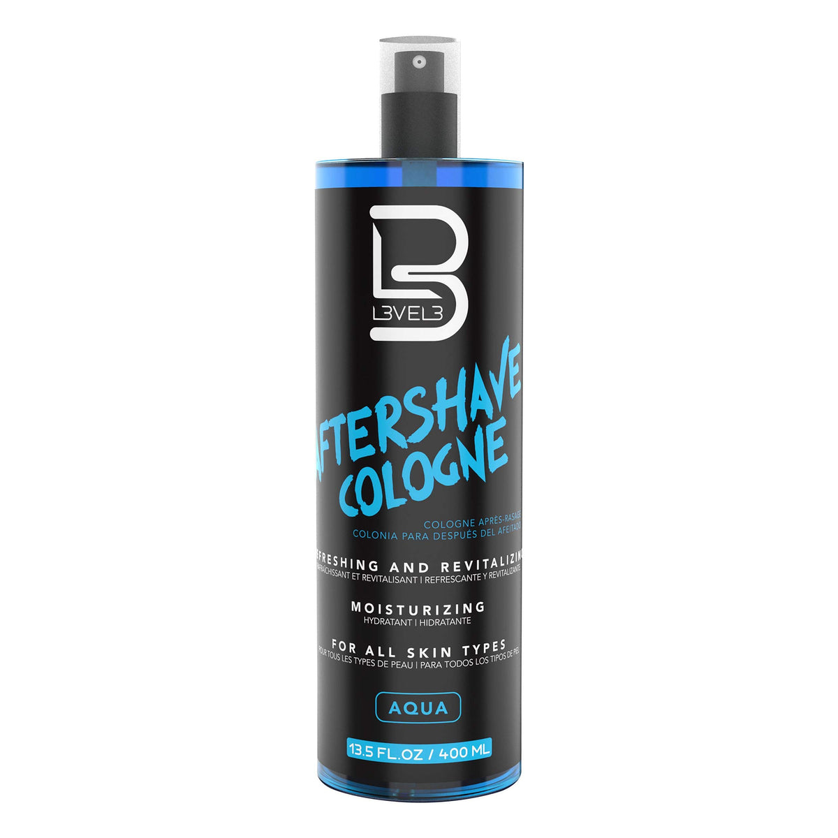 L3 front bottle view showing sleek packaging and moisturizing benefit