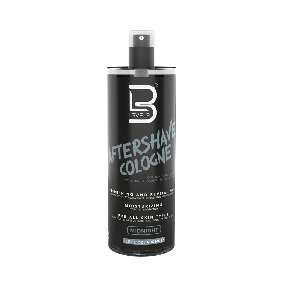 L3 front packaging showing bottle and branding, promotes quick post-shave comfort