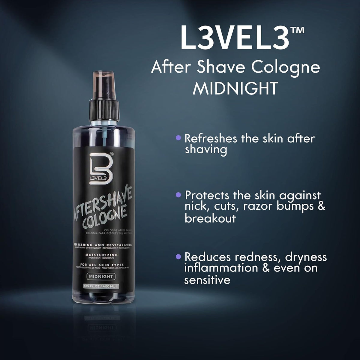 L3 spray mist texture close-up, demonstrates fine application and fast absorption