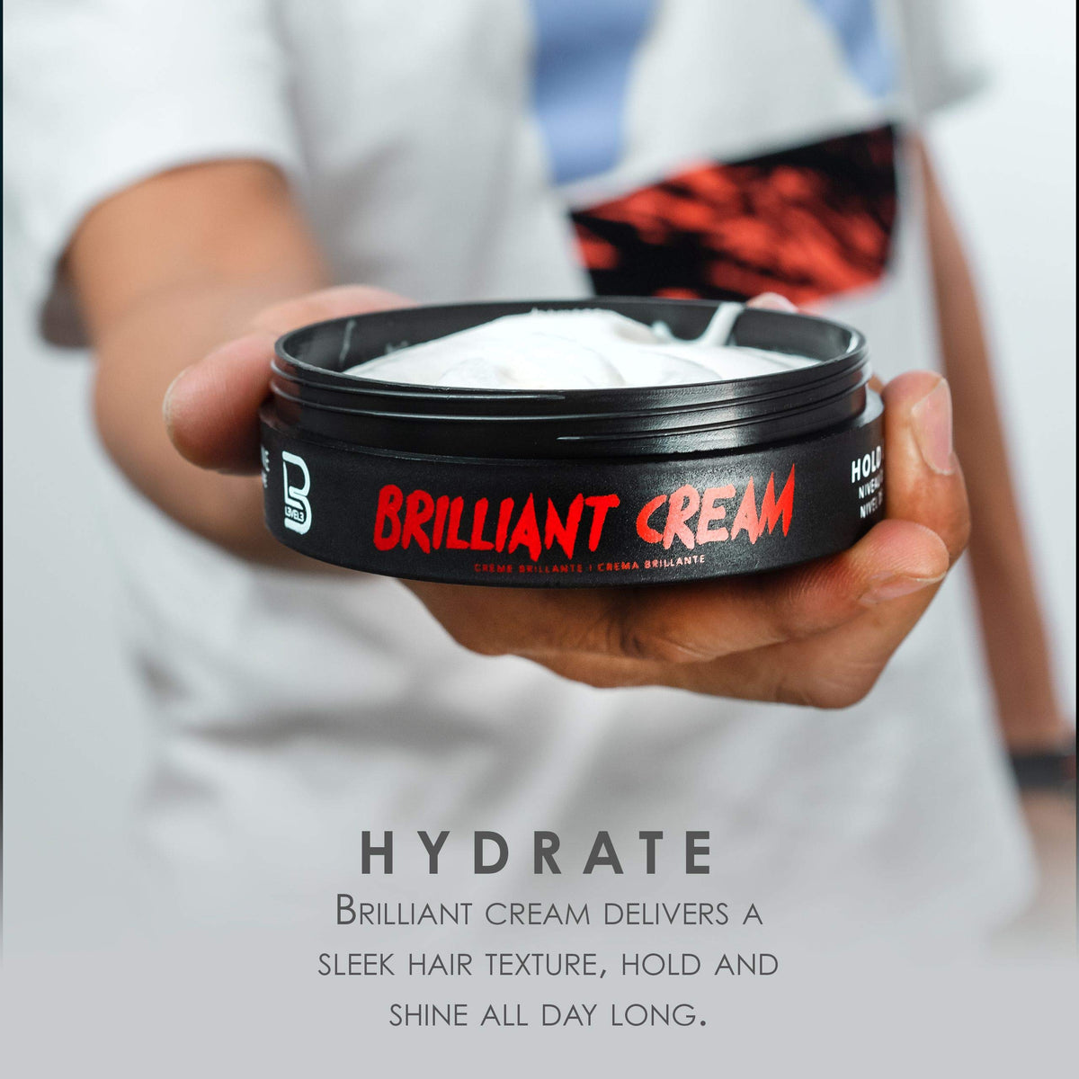 L3 Level 3 cream amount on hand indicating recommended small dose for medium hold