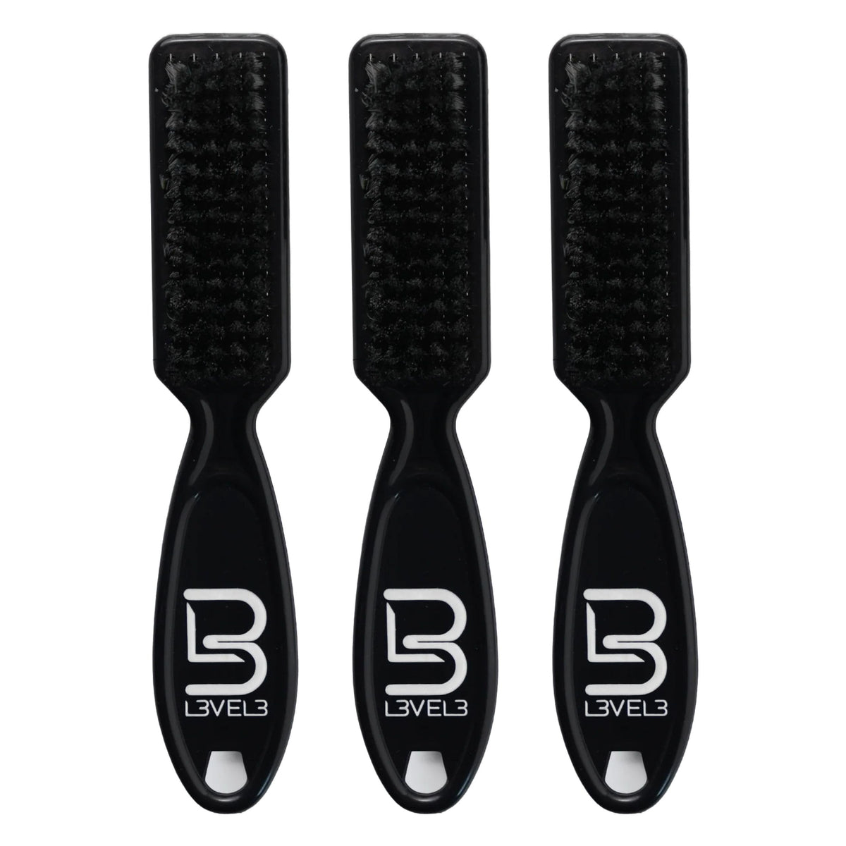 L3 front packaging of fade brush set showing three-piece kit benefits