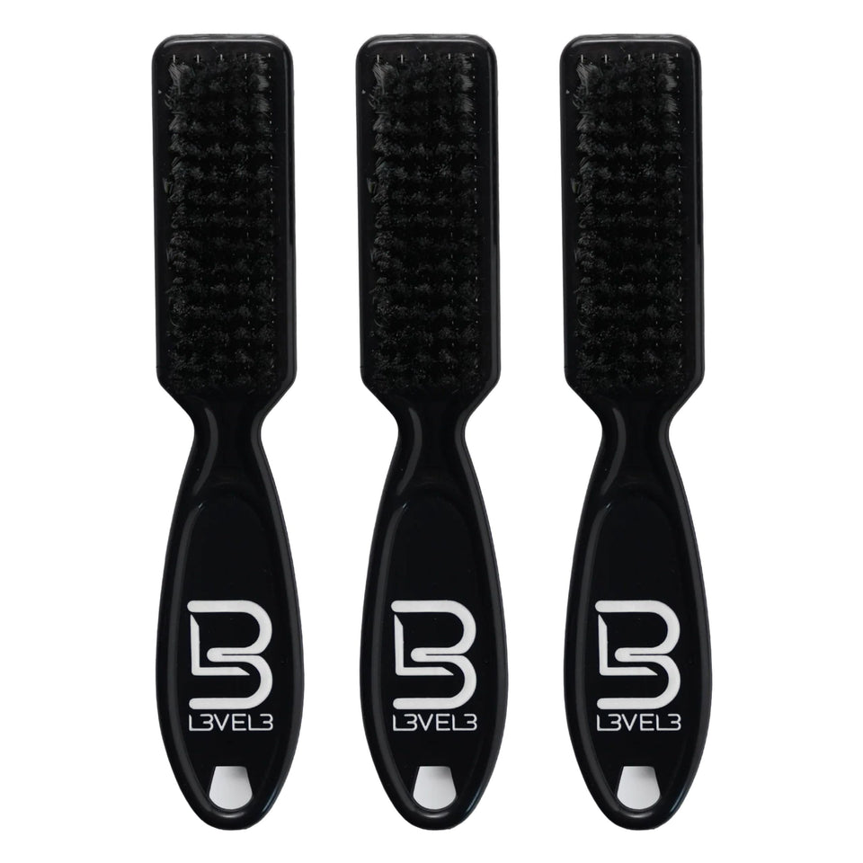 L3 front packaging of fade brush set showing three-piece kit benefits