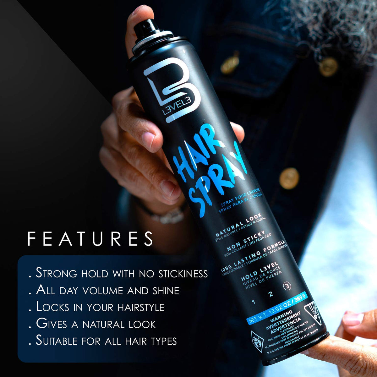 L3 Level 3 close-up of nozzle and spray texture demonstrating precise application benefit