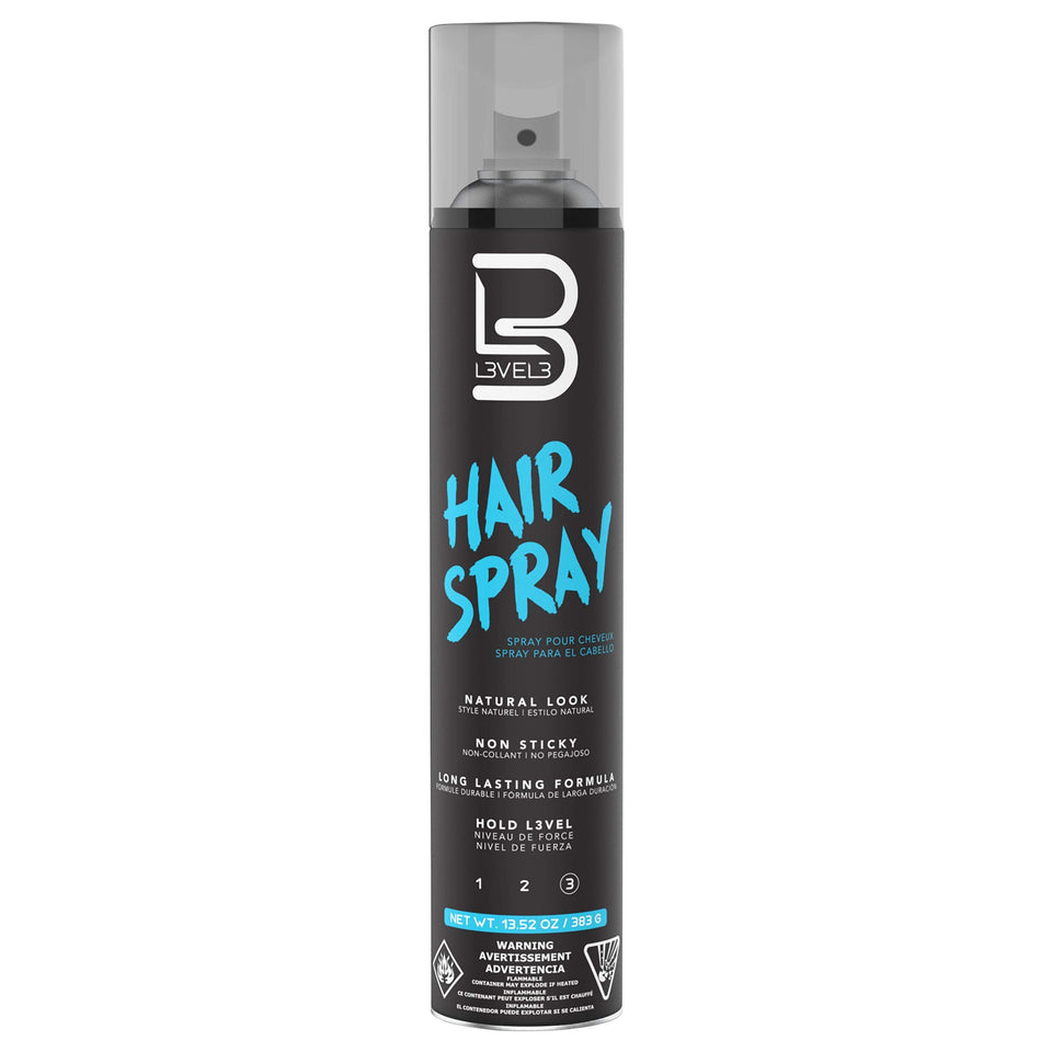 L3 Level 3 hairspray front packaging showing strong-hold label and volume benefit