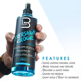 L3 bottle in hand for scale showing portable grooming benefit