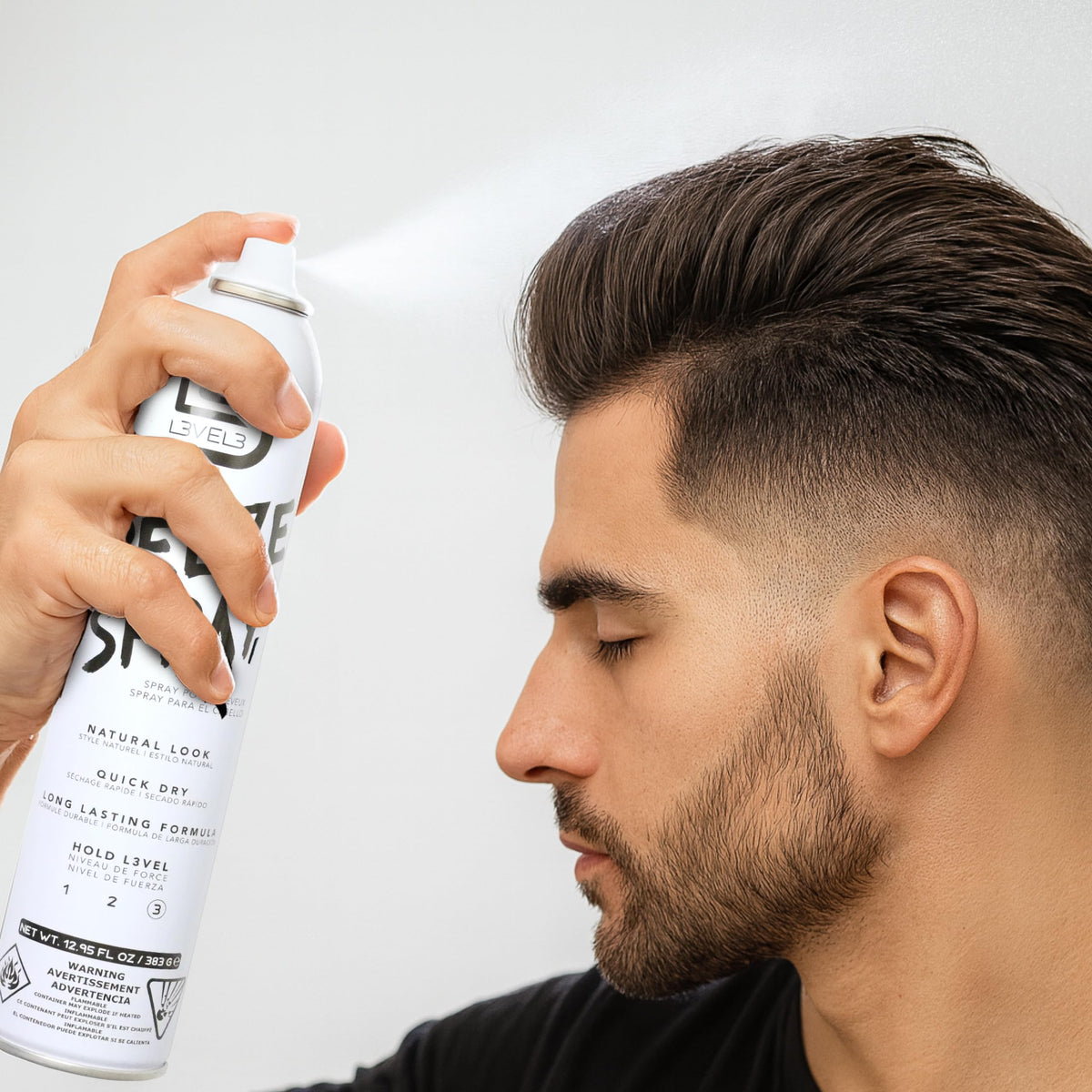 L3 close-up label highlighting extra hold and product benefits