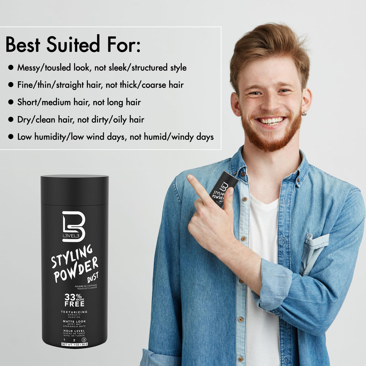 L3 Level 3 label detail highlighting product name and usage benefit