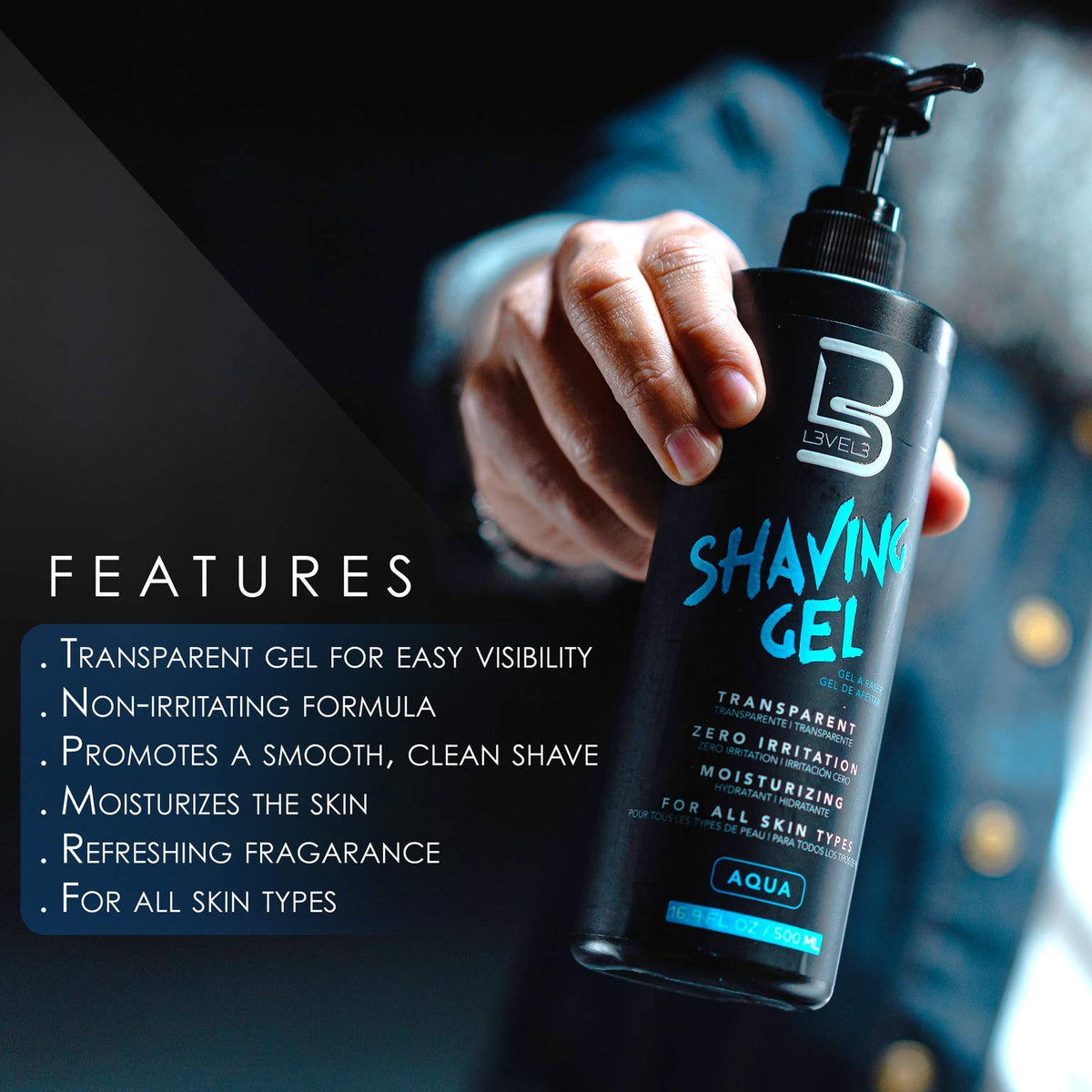 L3 clear gel texture closeup showing smooth slip and hydrating appearance