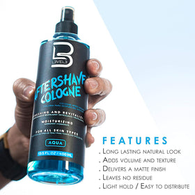 L3 bottle next to common items for scale, brand highlights travel-friendly size
