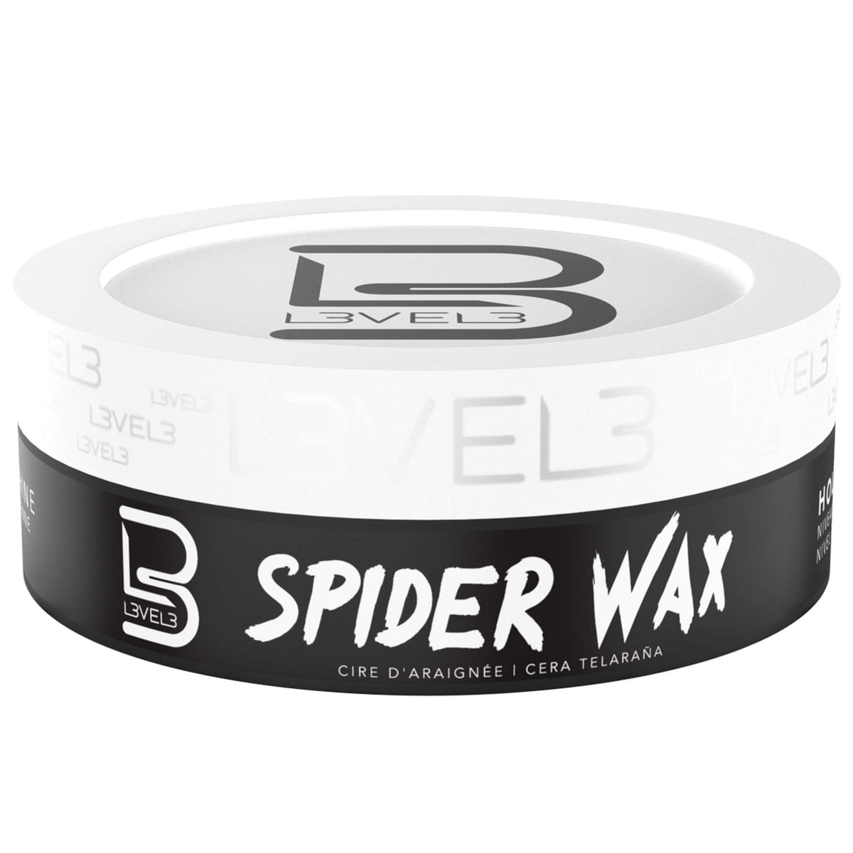 L3 spider wax on bathroom shelf styled with grooming tools for everyday styling readiness