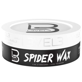 L3 spider wax on bathroom shelf styled with grooming tools for everyday styling readiness