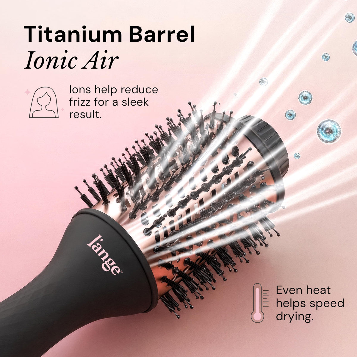 L'ANGE HAIR Le Volume on bathroom counter displaying ready-to-use styling convenience