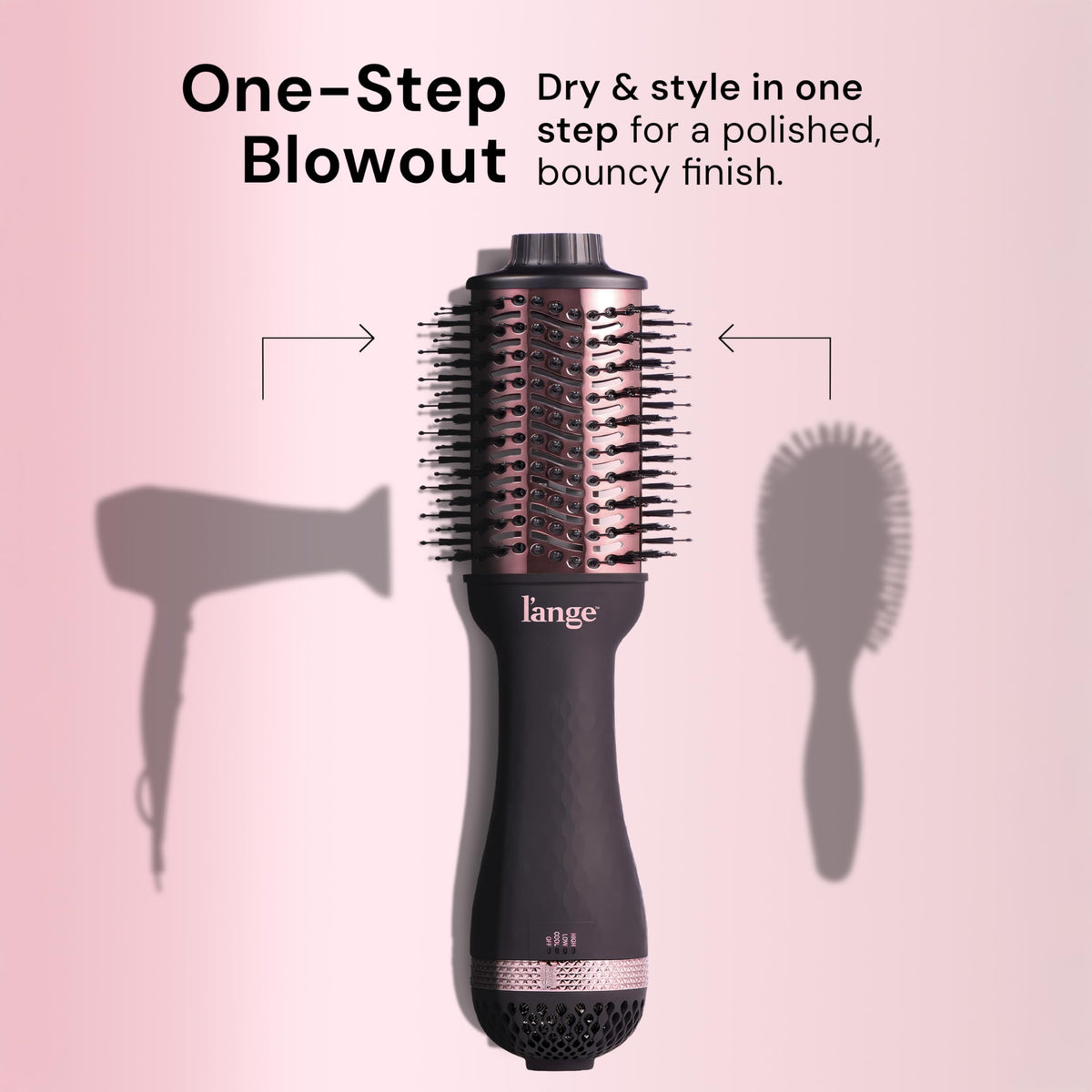 L'ANGE HAIR Le Volume oval barrel close-up highlighting smooth titanium surface