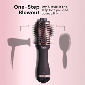 L'ANGE HAIR Le Volume oval barrel close-up highlighting smooth titanium surface