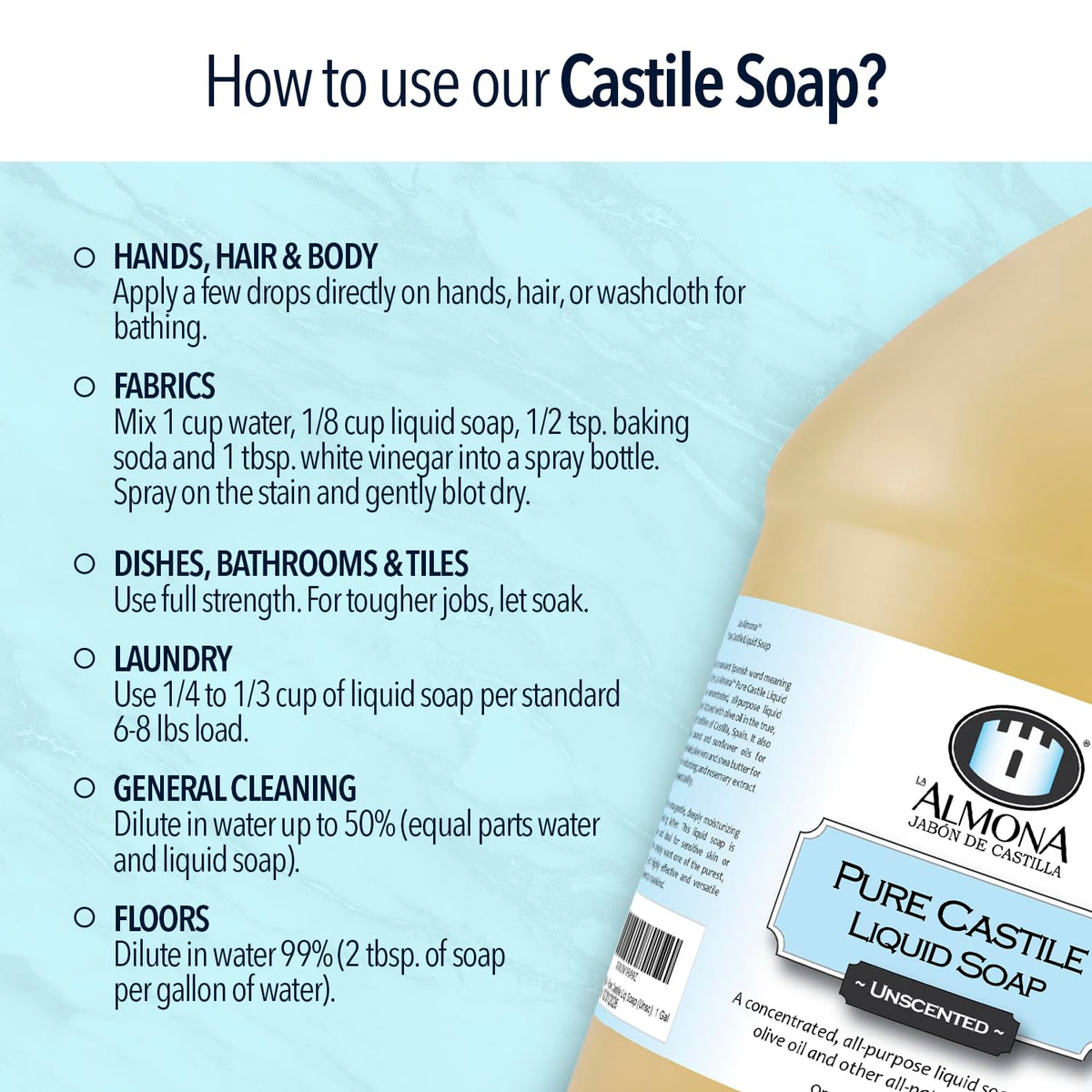 La Almona used as pet shampoo, mild and skin-friendly