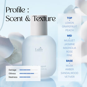 LA'DOR label closeup highlighting 5-free formula and clean-care benefit