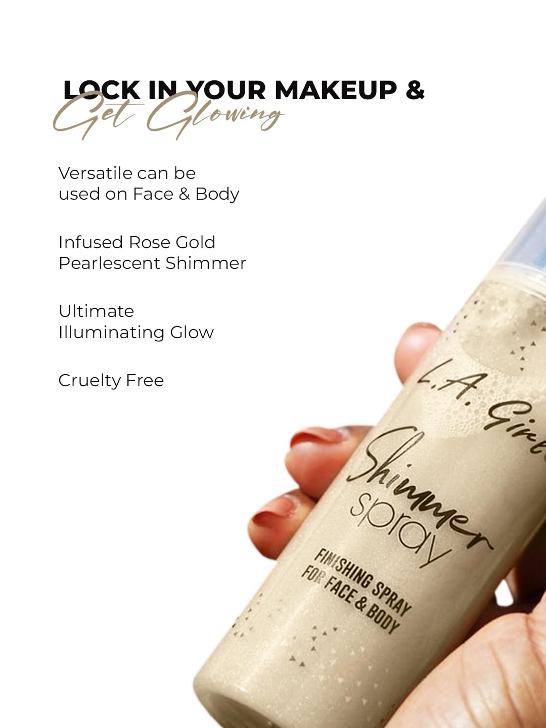 L.A. Girl closeup of fine mist nozzle for even, controlled application