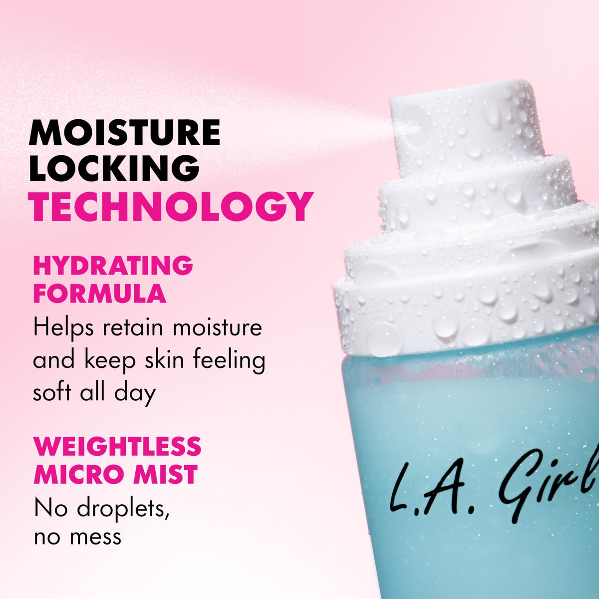 L.A. Girl closeup of micro-mist nozzle for even application