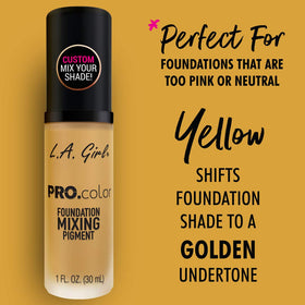 L.A. Girl artist applying mixed foundation to model illustrating custom match