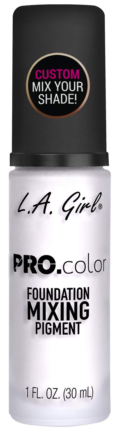 L.A. Girl white mixing pigment front view showing compact tube and label benefit