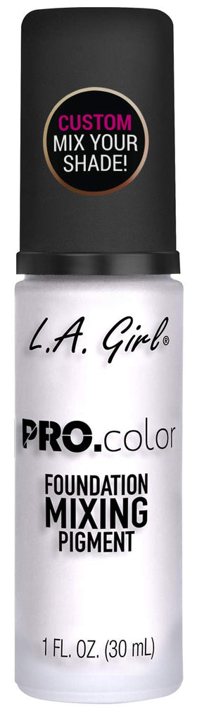 L.A. Girl white mixing pigment front view showing compact tube and label benefit