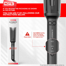 LA MAESII anti-tangle slot detail guiding hair safely into the curling chamber