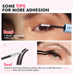 La Maesii clear seal coating on lash bases, protective finish for extended wear