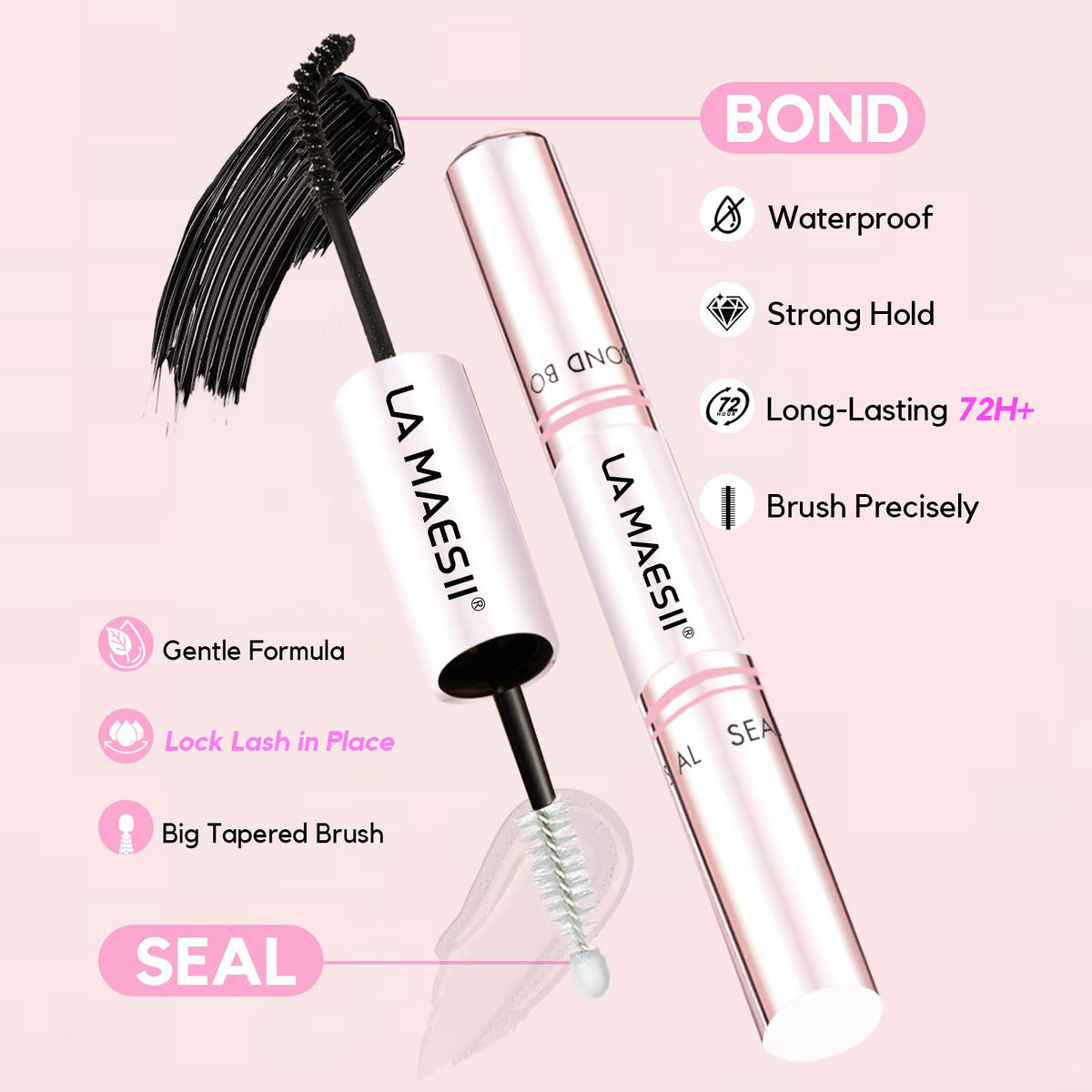 La Maesii double-ended bond and seal applicator close-up, precise even adhesive placement