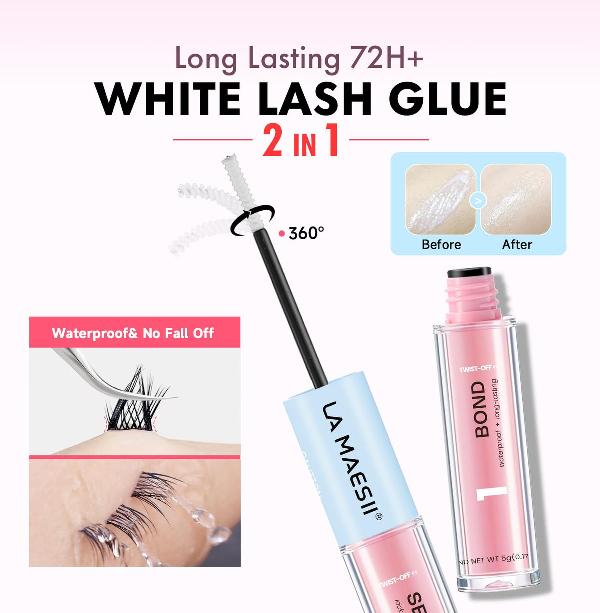 La Maesii dual-ended applicator close-up showing spiral brush and seal tip for precise application