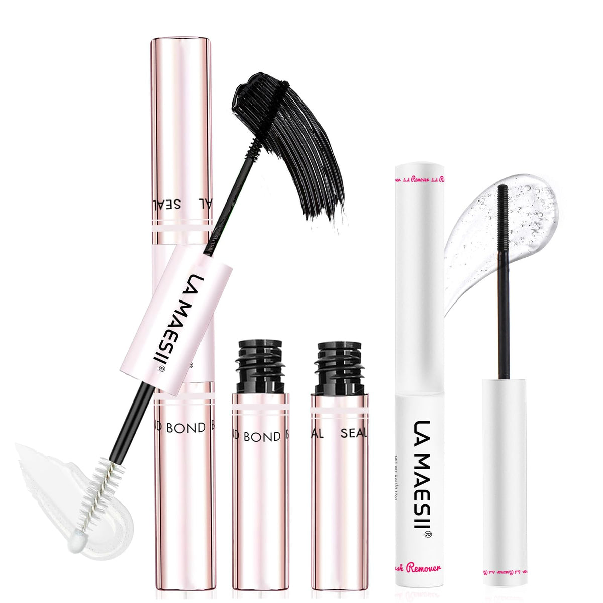 La Maesii front packaging showing complete lash bond and remover kit, professional convenience