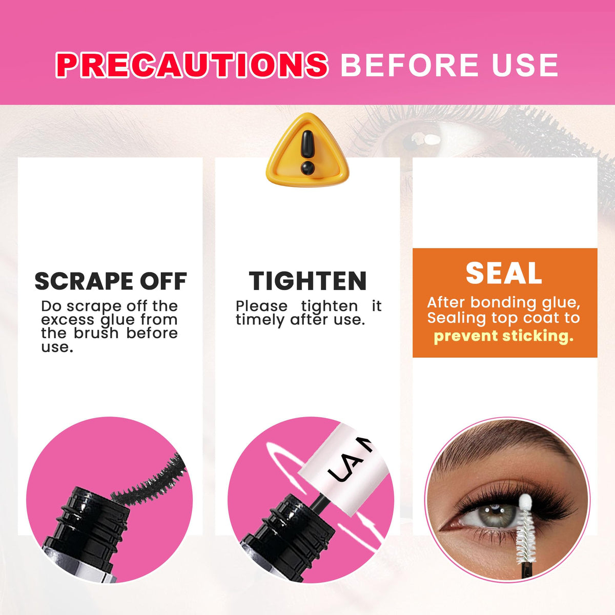 LA MAESII being applied to cluster lashes demonstrating easy at-home application