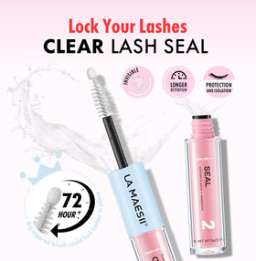 La Maesii white bond being applied to lash cluster, visible placement for accurate adhesion