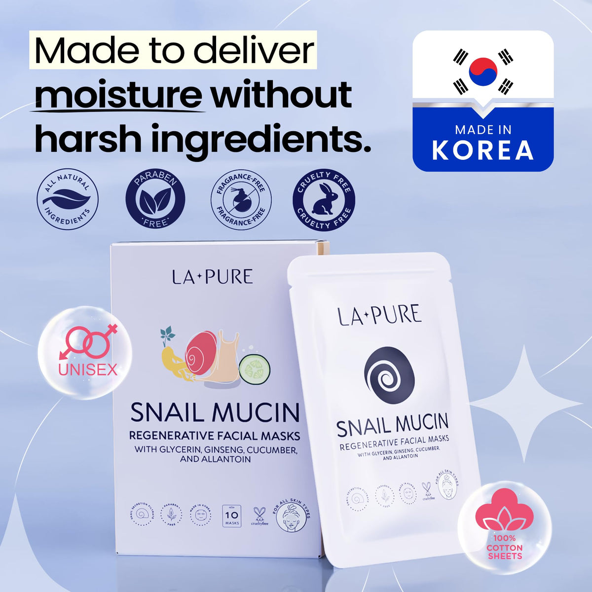 LA PURE natural cotton sheet texture demonstrating gentle, breathable fabric