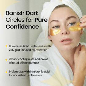 LA PURE close up of 24K gold under eye patch showing smooth hydrogel