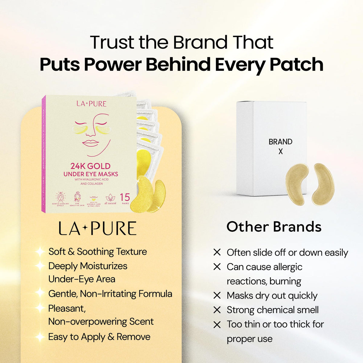 LA PURE individually wrapped pair highlighting travel convenience