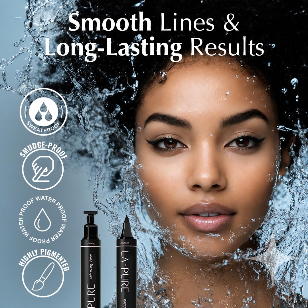 LA PURE left and right labeled pens for symmetric cat eye application