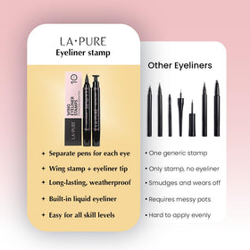 LA PURE model wearing winged liner for a long-lasting night-out look