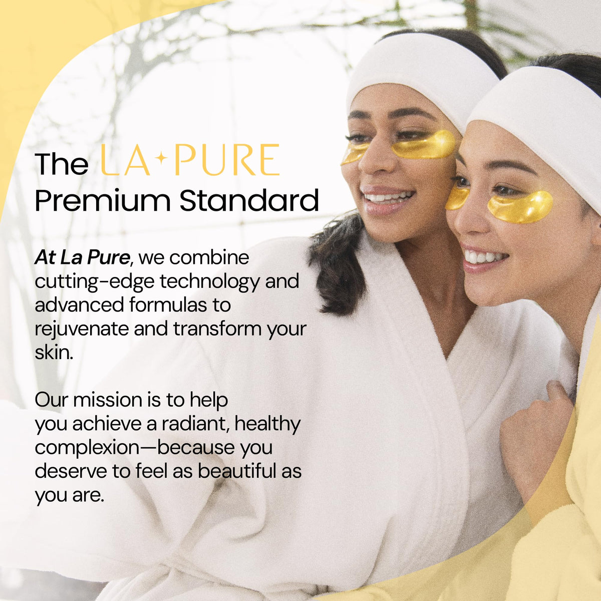 LA PURE eye patches on vanity scene for refreshed, polished look