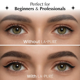 LA PURE black liner swatches on skin showing waterproof finish