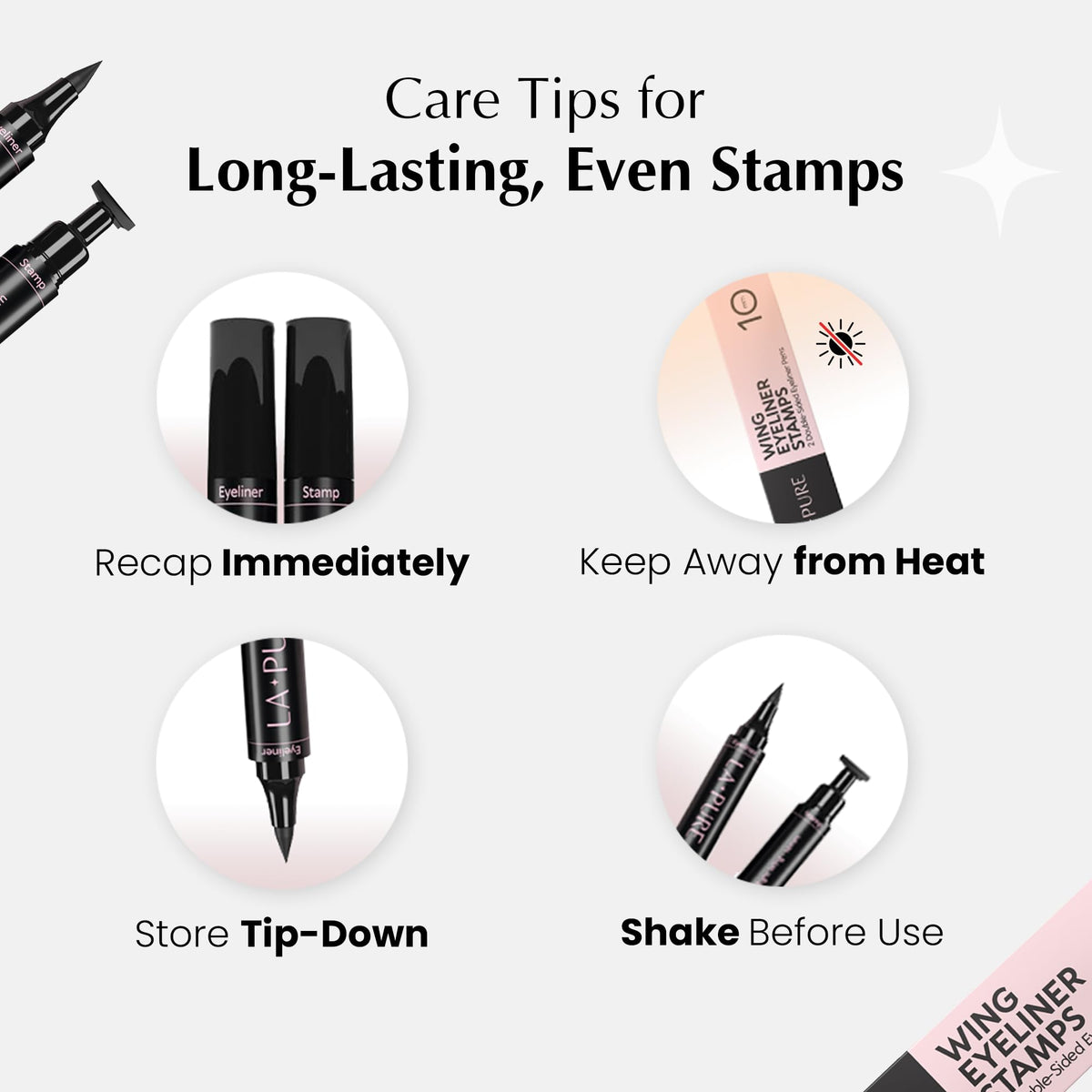LA PURE pens inside a makeup bag for easy travel convenience