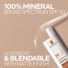La Roche-Posay pump dispensing tinted ultra light fluid demonstrating easy application