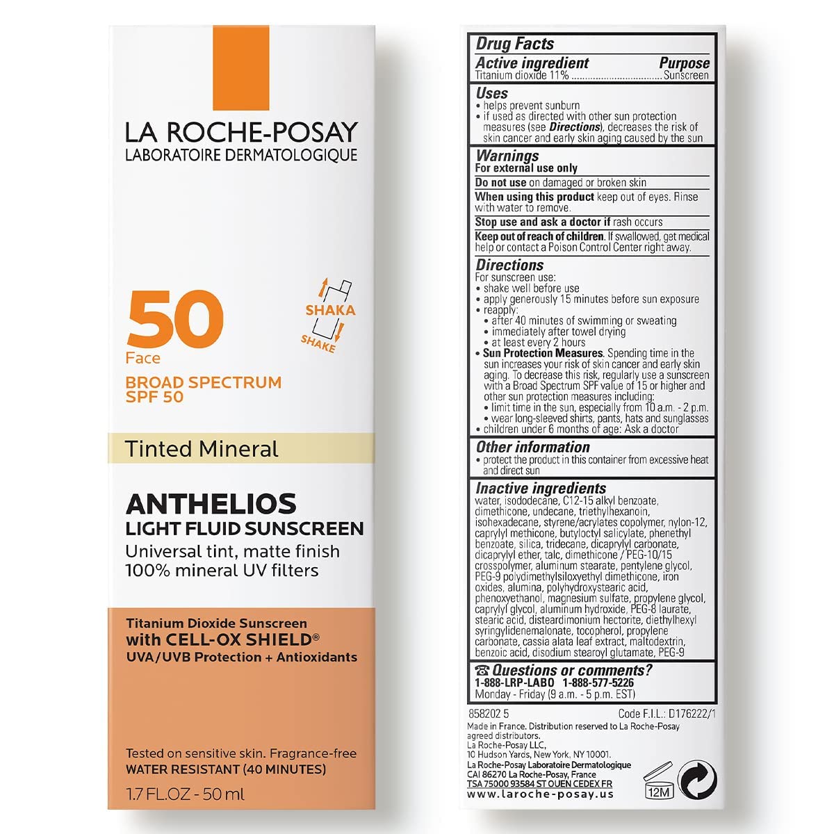 La Roche-Posay compact 50ml tube held in hand showing travel-friendly size