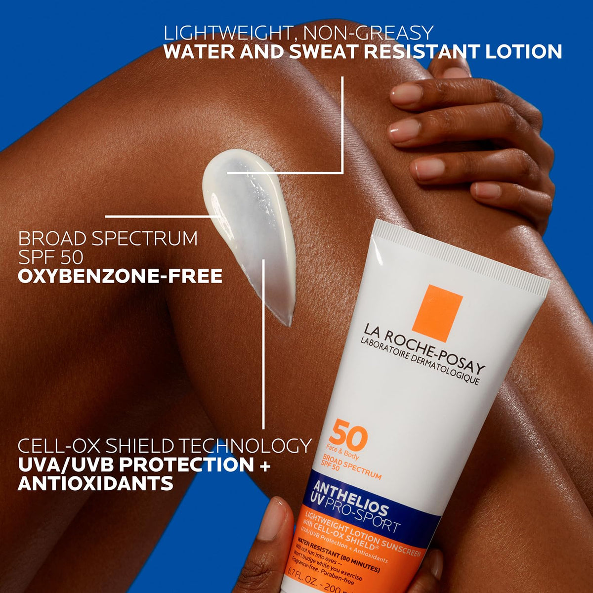 La Roche-Posay applied on face during run illustrating sweat-resistant comfort