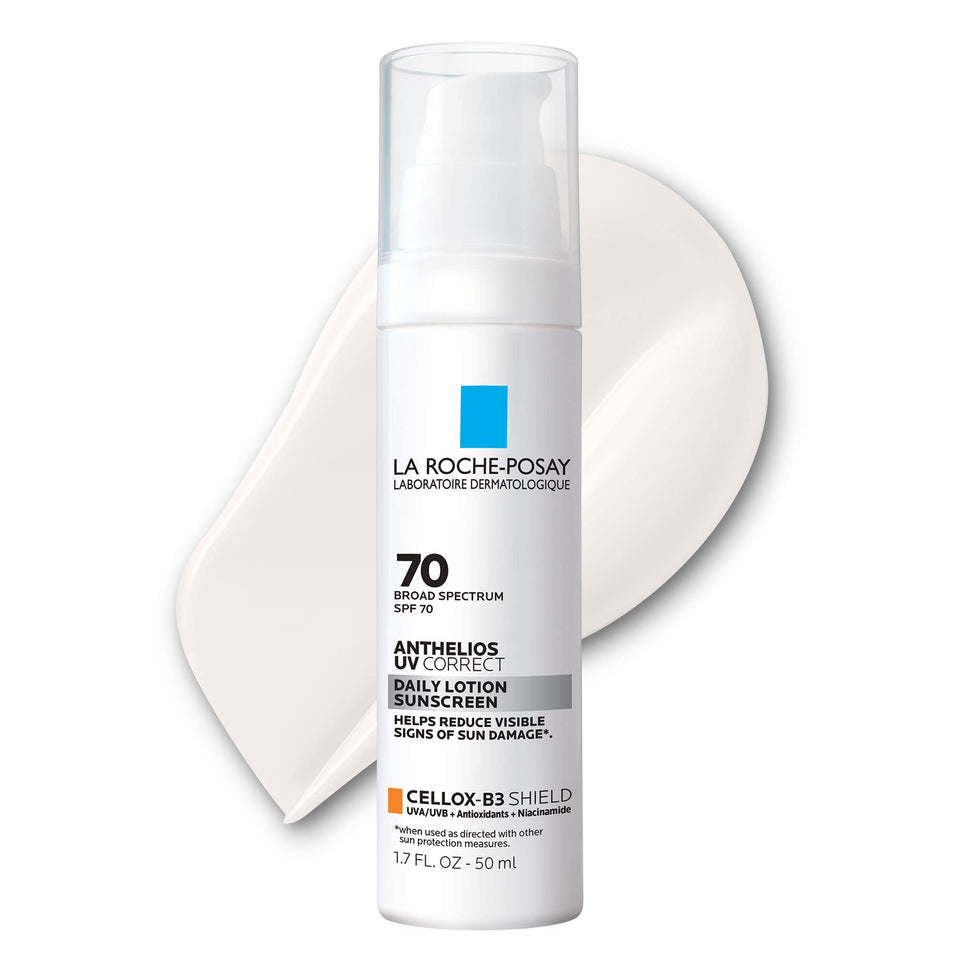 La Roche-Posay Anthelios front packaging showing SPF 70 protection and benefits