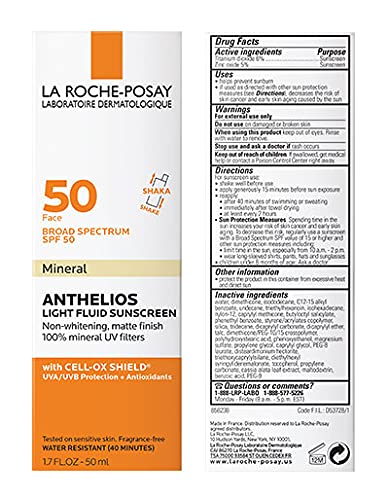 La Roche-Posay ingredient label close-up highlighting zinc oxide benefit